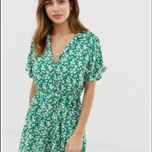 A&F Green Floral Romper